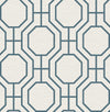 A-Street Prints Manor Blue Geometric Trellis Wallpaper