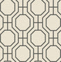 A-Street Prints Manor Black Geometric Trellis Wallpaper