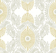 A-Street Prints Villa Light Yellow Embellished Ogee Wallpaper