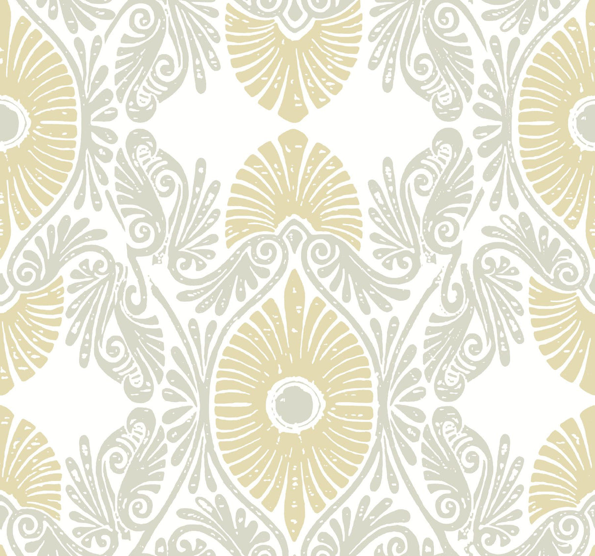 A-Street Prints Villa Light Yellow Embellished Ogee Wallpaper