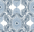 A-Street Prints Villa Blue Embellished Ogee Wallpaper