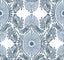 A-Street Prints Villa Blue Embellished Ogee Wallpaper