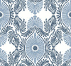 A-Street Prints Villa Blue Embellished Ogee Wallpaper