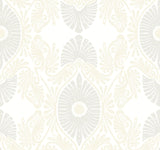 A-Street Prints Villa Bone Embellished Ogee Wallpaper