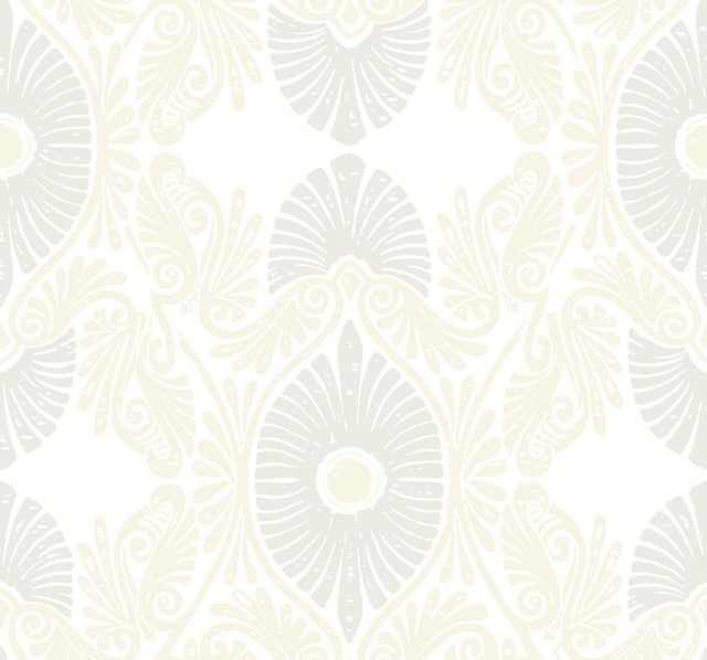 A-Street Prints Villa Bone Embellished Ogee Wallpaper