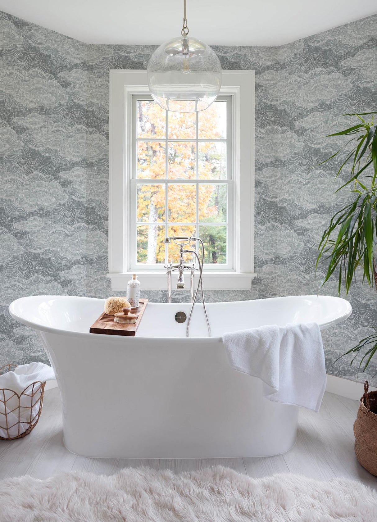 A-Street Prints Vision Slate Stipple Clouds Wallpaper