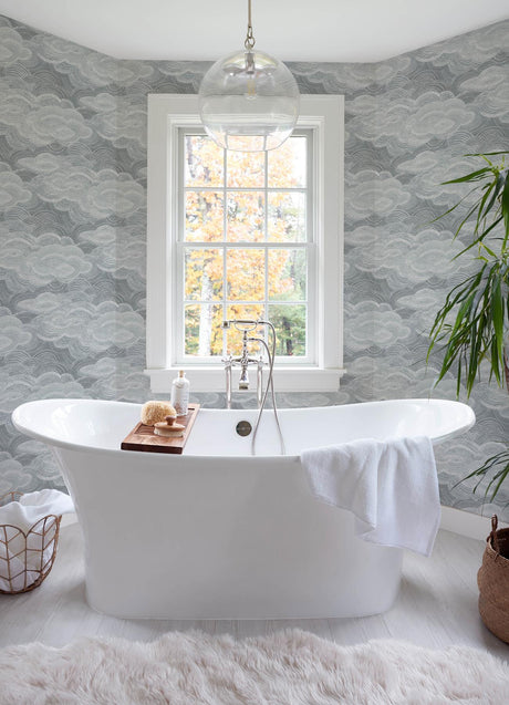 A-Street Prints Vision Slate Stipple Clouds Wallpaper