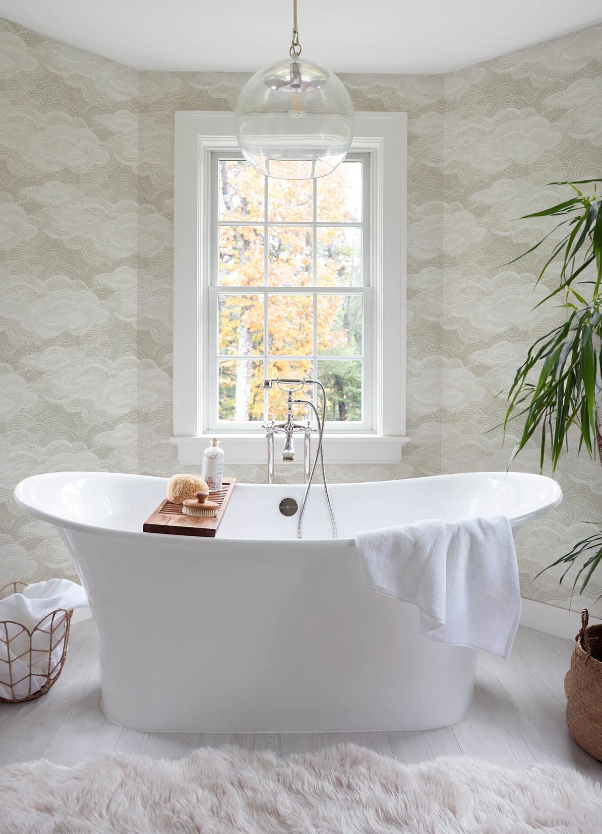 A-Street Prints Vision Pearl Stipple Clouds Wallpaper