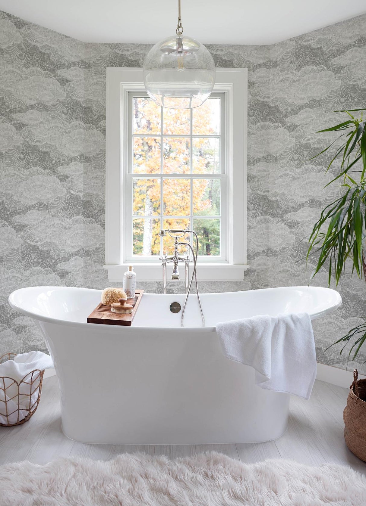 A-Street Prints Vision Grey Stipple Clouds Wallpaper