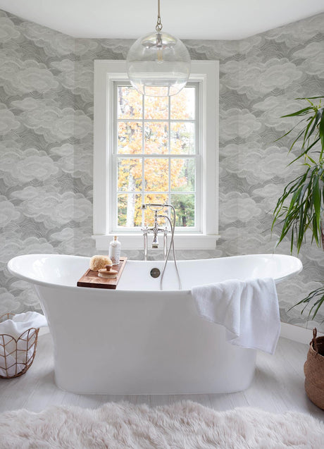 A-Street Prints Vision Grey Stipple Clouds Wallpaper