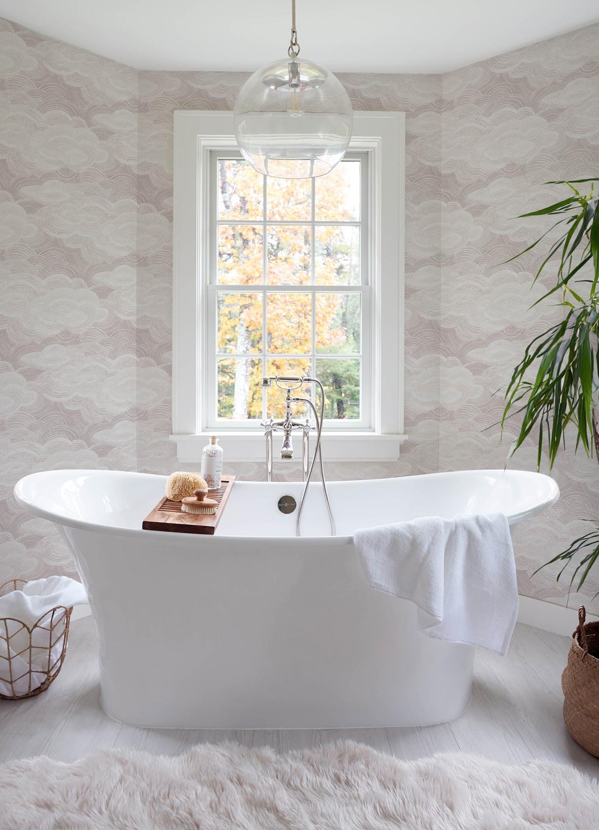 A-Street Prints Vision Lavender Stipple Clouds Wallpaper