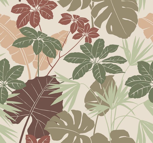 A-Street Prints Medellin Neutral Rainforest Floor Wallpaper