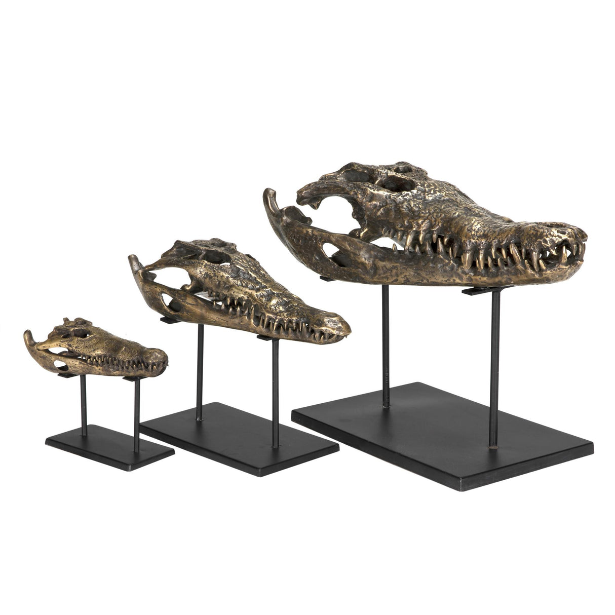 NOIR Brass Alligator On Stand Large