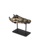NOIR Brass Alligator On Stand Small