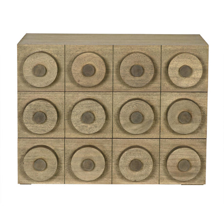 NOIR Lego Sideboard with 3 Drawers Washed Walnut