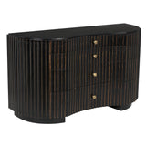 NOIR Irene Dresser Hand Rubbed Black with Light Brown Trim