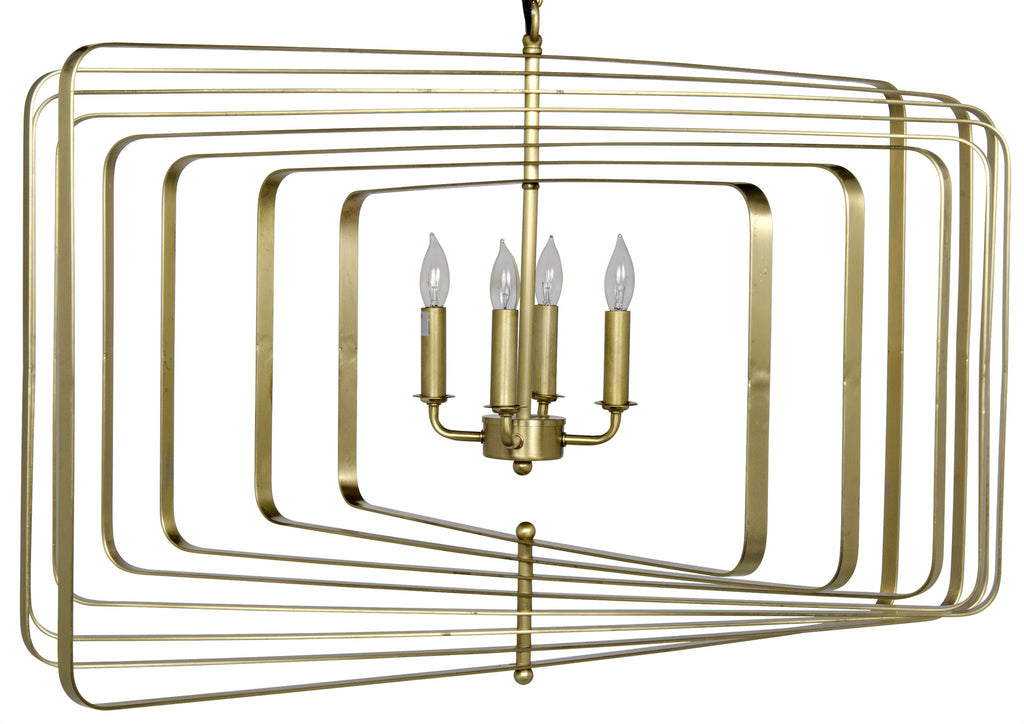 NOIR Dimaclema Chandelier Large Metal with Brass Finish
