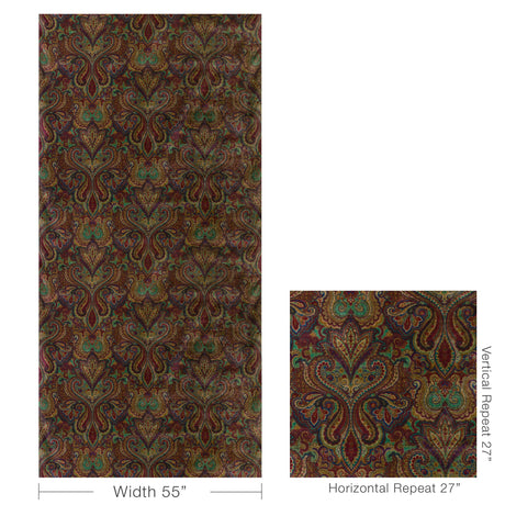 Lee Jofa CARSWELL VELVET TOPAZ/RUBY Upholstery Fabric