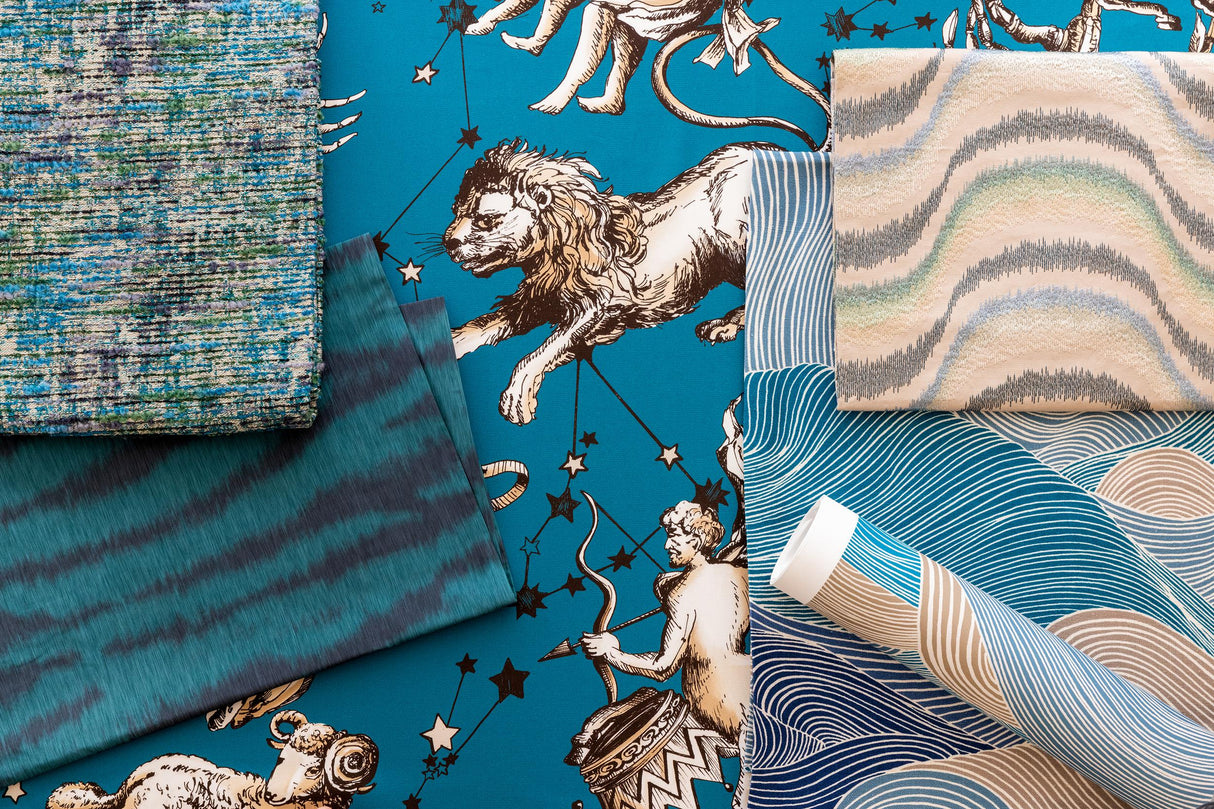 Brunschwig & Fils COSMIQUE PRINT TEAL Fabric