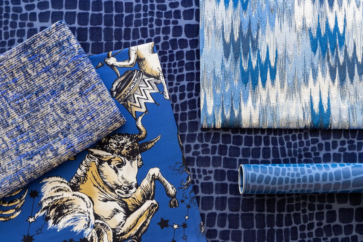 Brunschwig & Fils DUVAL EMB SKY/LAPIS Fabric