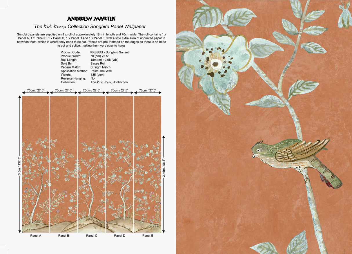 Andrew Martin SONGBIRD SUNSET Wallpaper