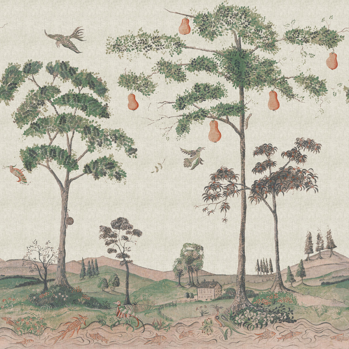 Andrew Martin MYTHICAL LAND LINEN FLAX Wallpaper