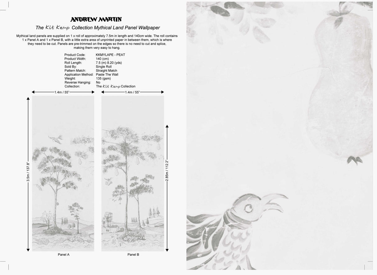 Andrew Martin MYTHICAL LAND PEAT Wallpaper