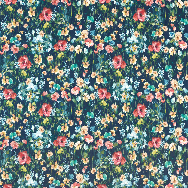 Clarke & Clarke WILD MEADOW MIDNIGHT VELVET Fabric