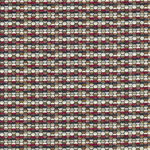Clarke & Clarke COSMIC MIDNIGHT/RUBY Upholstery Fabric