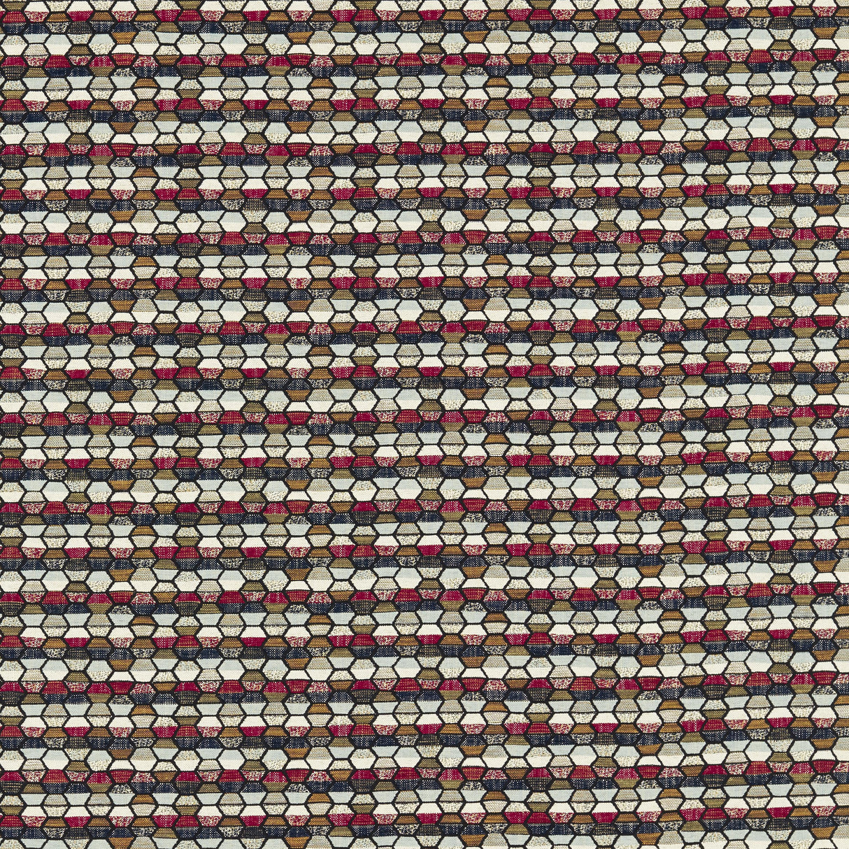 Clarke & Clarke COSMIC MIDNIGHT/RUBY Upholstery Fabric