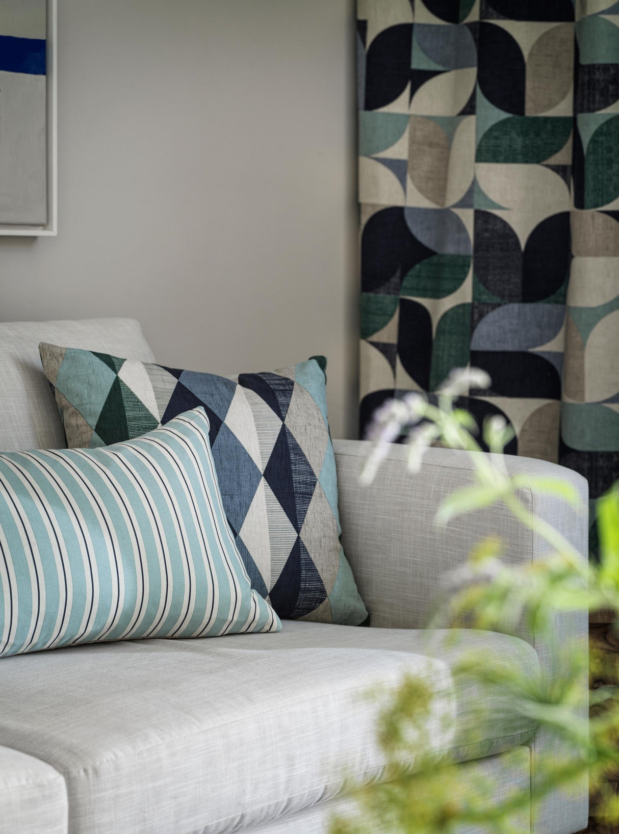 Clarke & Clarke RENO MINERAL/NAVY Fabric