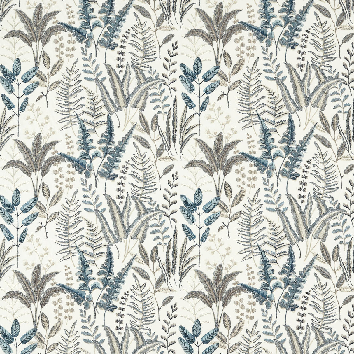 Clarke & Clarke BRACKEN DENIM EMB Drapery Fabric
