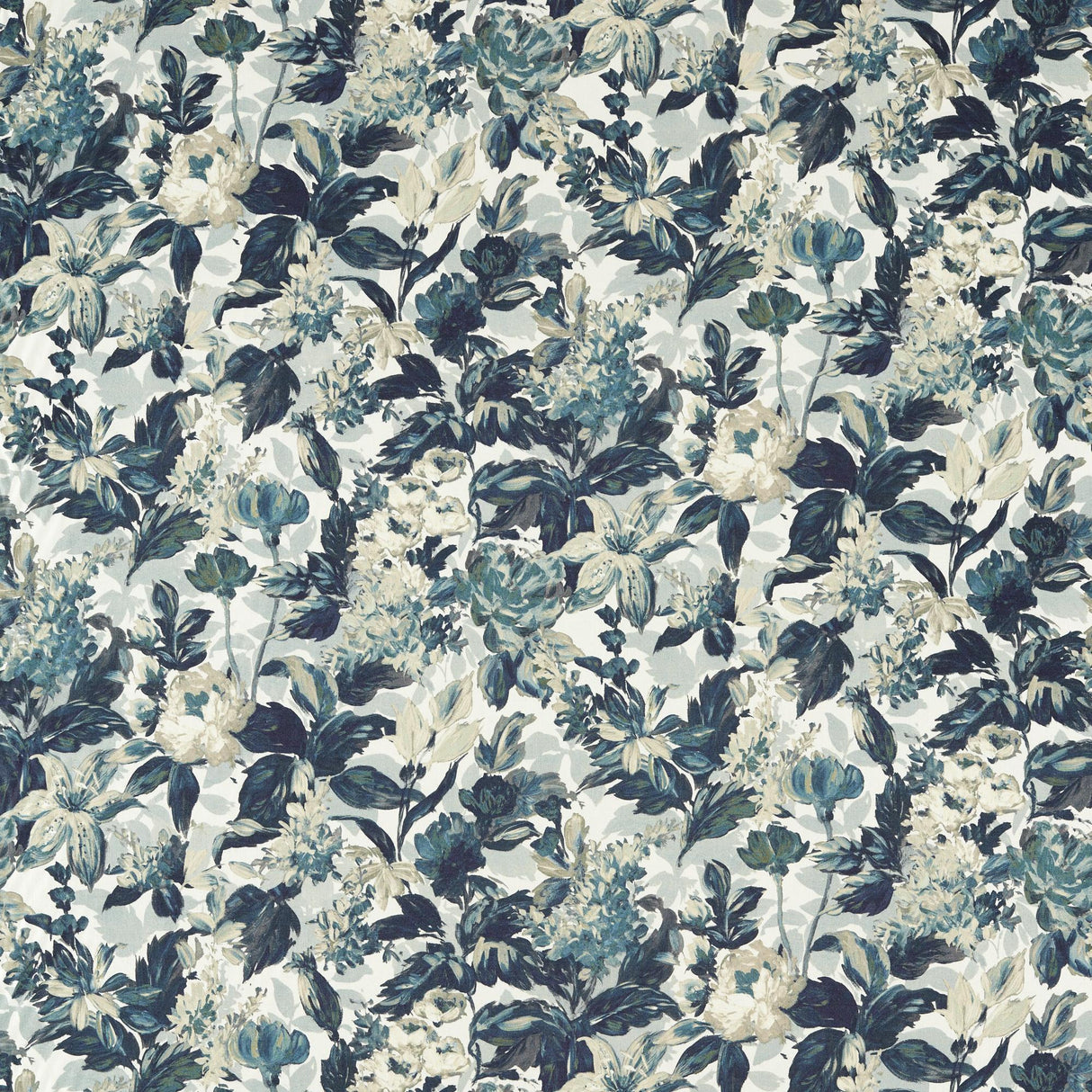 Clarke & Clarke LILUM DENIM IVORY Upholstery Fabric