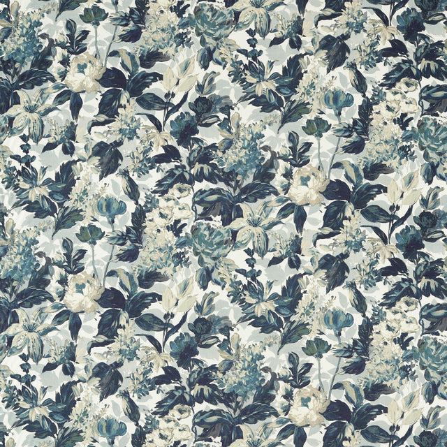 Clarke & Clarke LILUM DENIM IVORY Upholstery Fabric