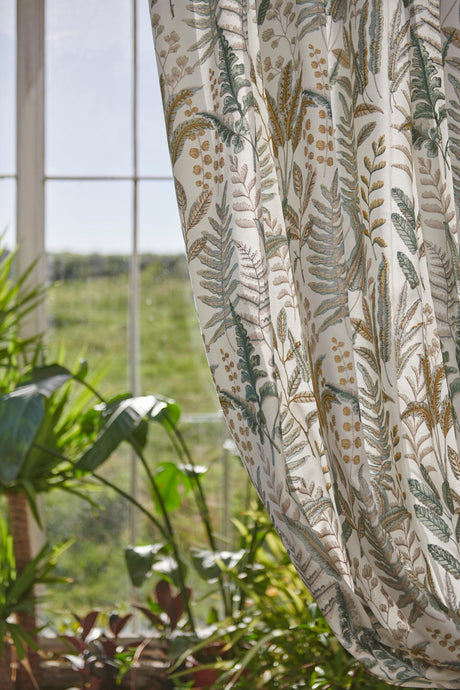 Clarke & Clarke LILUM OLIVE RASPBERRY Upholstery Fabric