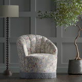 Clarke & Clarke GOLDEN LILY DOVE/PLUM Fabric