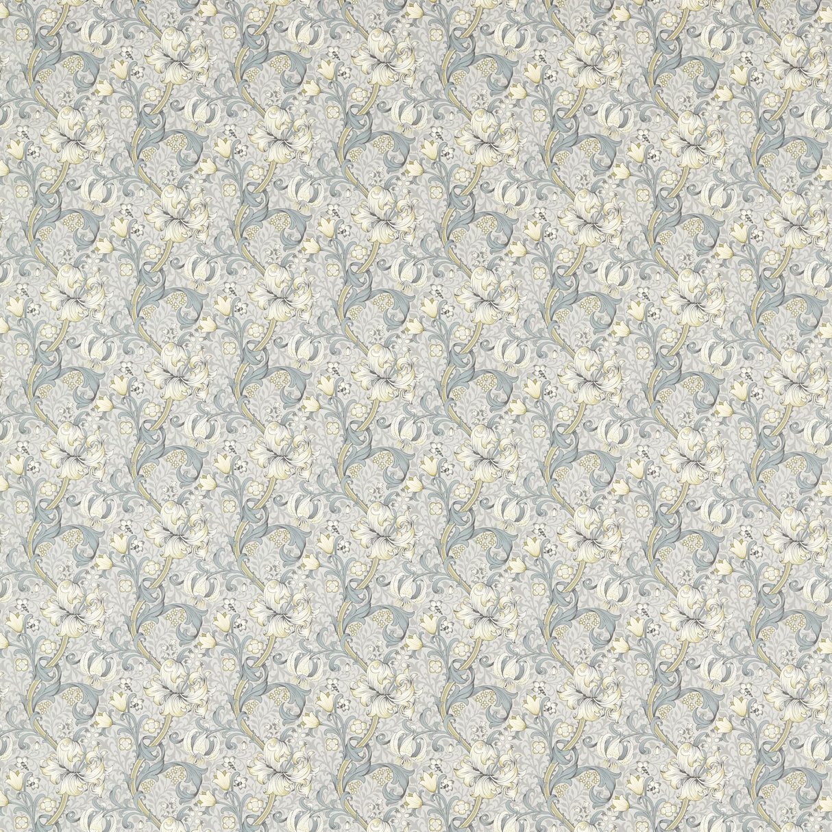 Clarke & Clarke GOLDEN LILY SLATE/DOVE Fabric