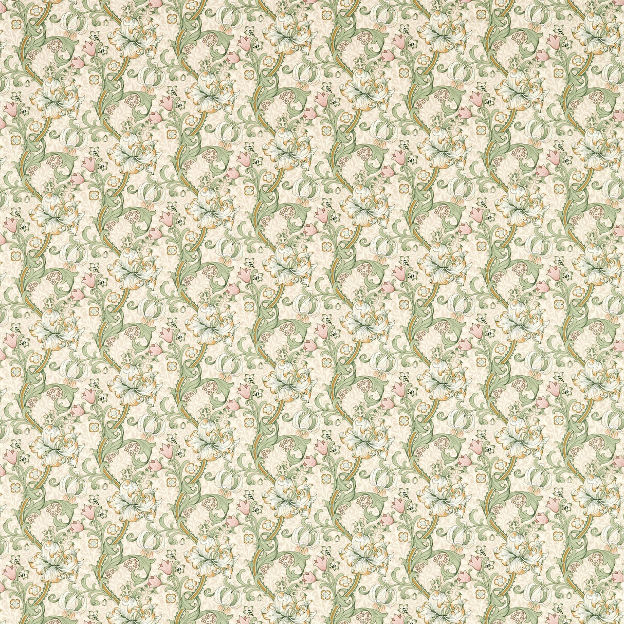 Clarke & Clarke GOLDEN LILY LINEN/BLUSH Fabric