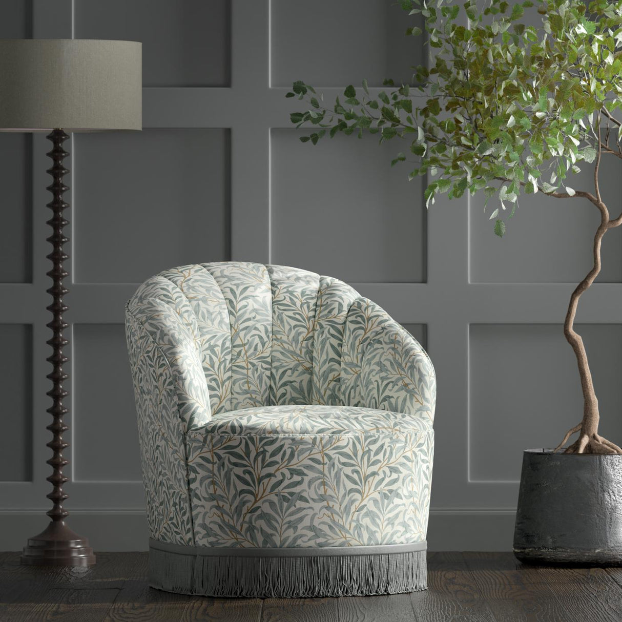 Clarke & Clarke WILLOW BOUGHS MINERAL Fabric