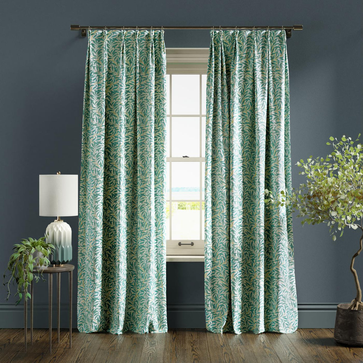 Clarke & Clarke WILLOW BOUGHS TEAL Fabric