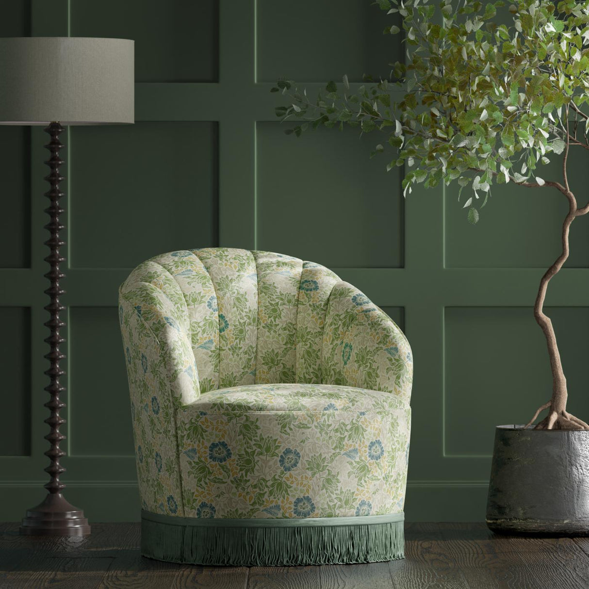 Clarke & Clarke MALLOW APPLE/LINEN Fabric