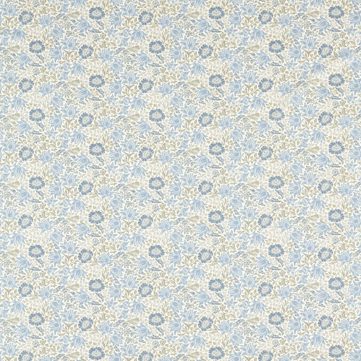 Clarke & Clarke MALLOW DENIM/IVORY Fabric