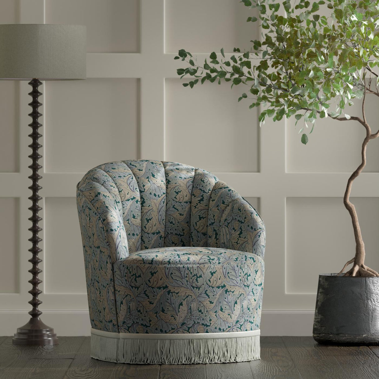 Clarke & Clarke ACANTHUS DENIM Fabric