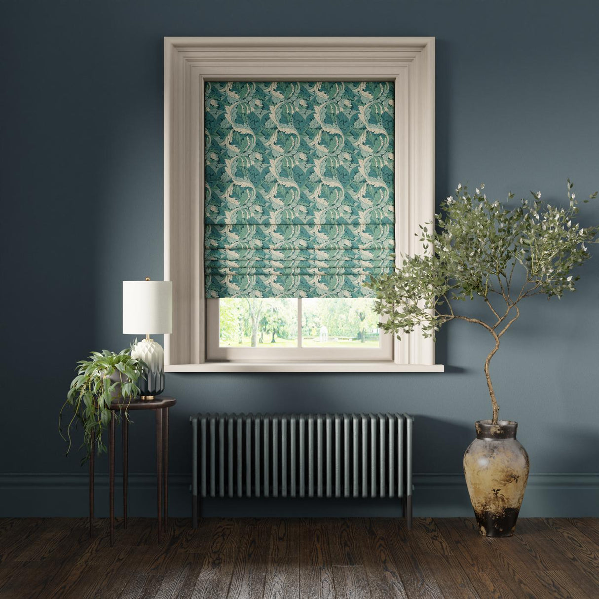 Clarke & Clarke ACANTHUS TEAL Fabric