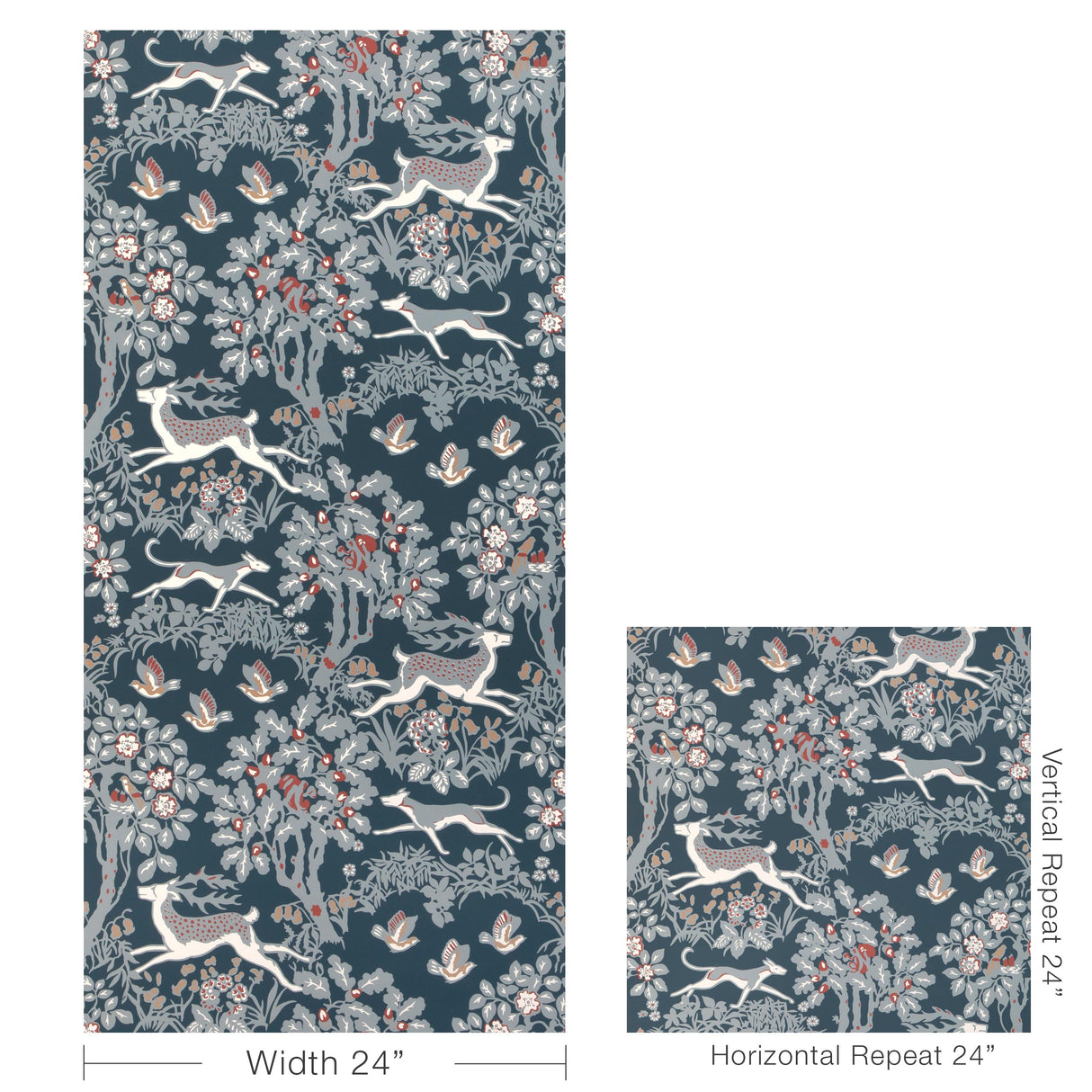 Lee Jofa MILLE FLEUR WP DENIM Wallpaper