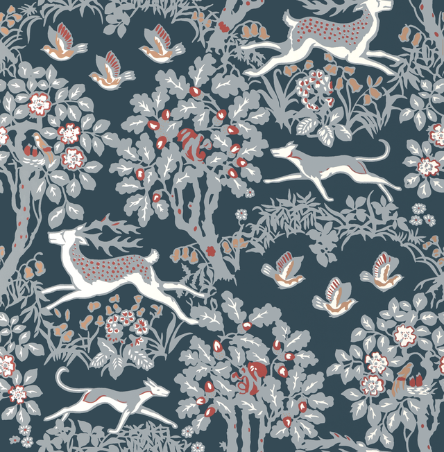 Lee Jofa MILLE FLEUR WP DENIM Wallpaper