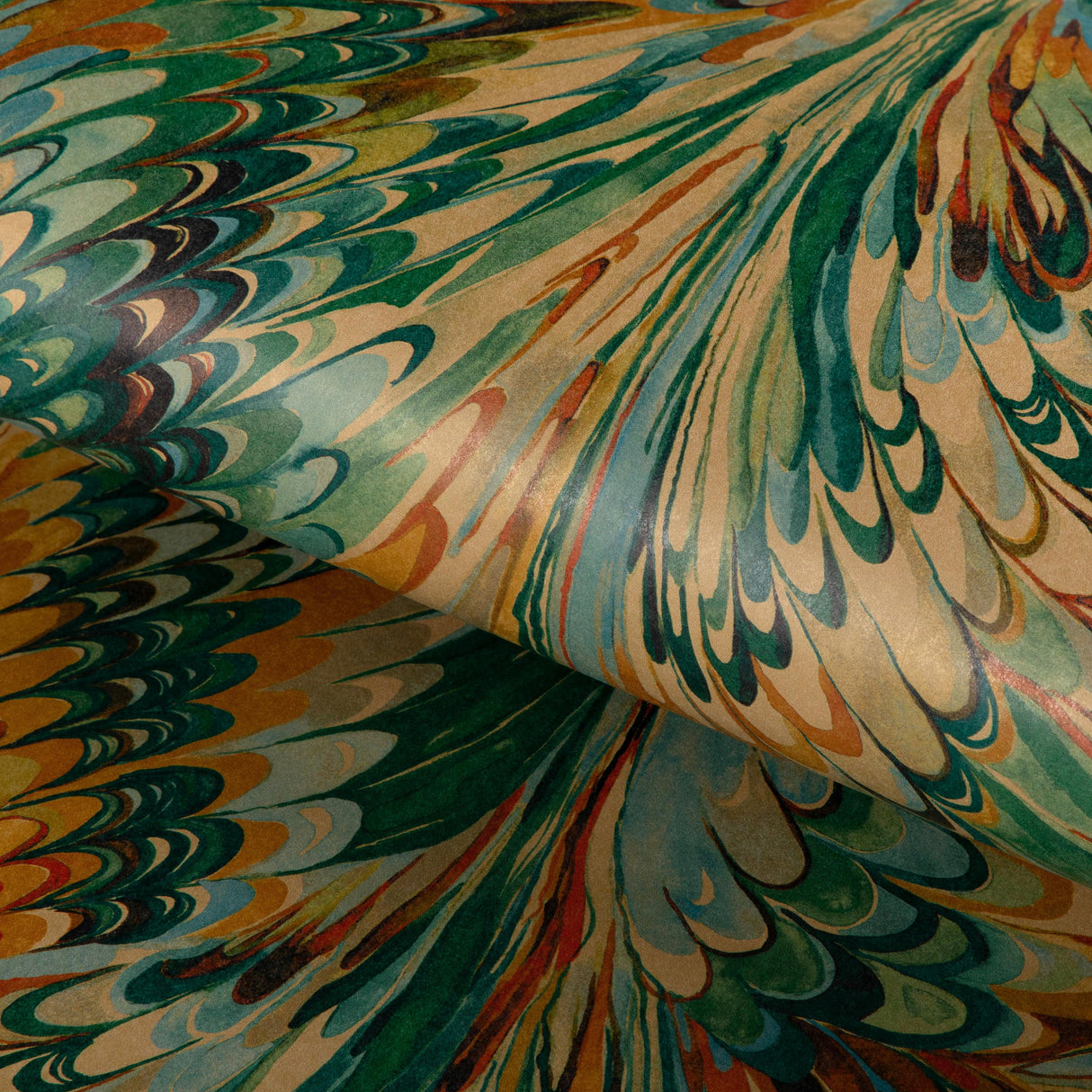 Lee Jofa TAPLOW PAPER TEAL/BRONZE Wallpaper