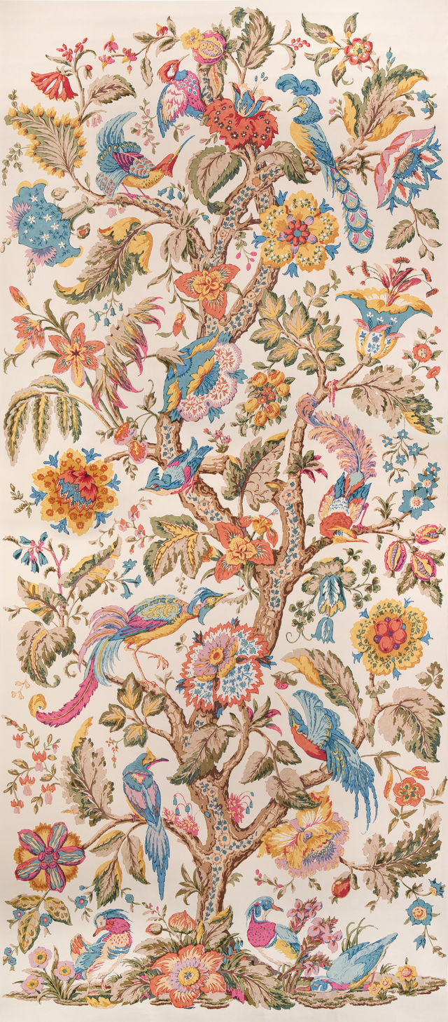Lee Jofa TREE OF LIFE PNL DENIM/BERRY Wallpaper