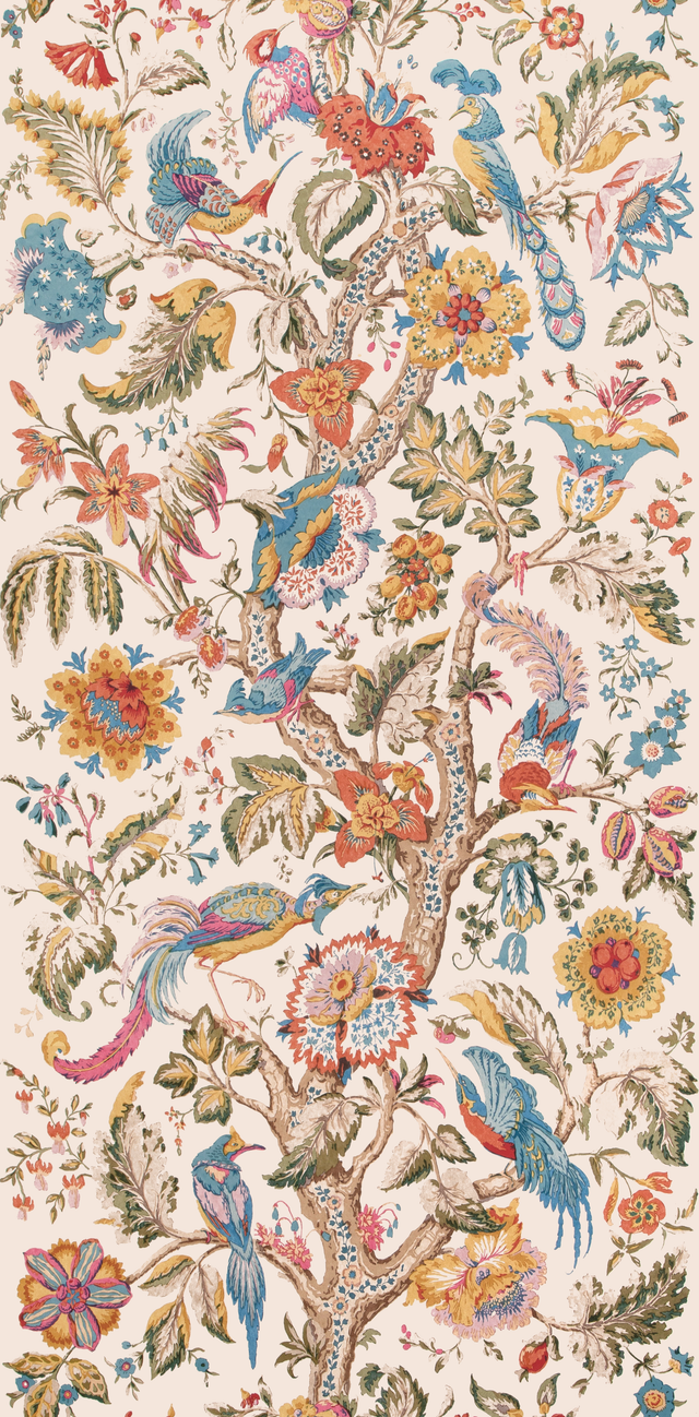 Lee Jofa TREE OF LIFE WP DENIM/BERRY Wallpaper