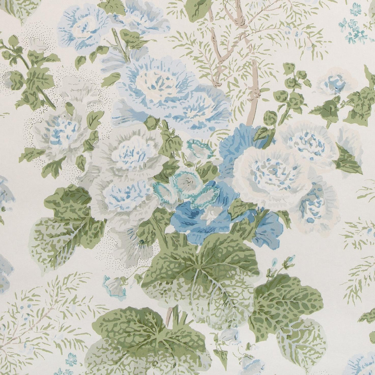 Lee Jofa GRAND ALTHEA WP BLUE/LEAF Wallpaper
